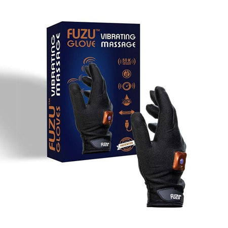 Fuzu Rechargeable Vibrating Massage Glove Right Hand Black - Pinkfoxxx