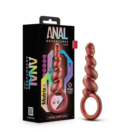 Anal Adventures Matrix Silicone Spiral Loop Plug Copper - Pinkfoxxx