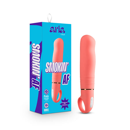 Aria Smokin' AF Silicone Vibrator Coral - Pinkfoxxx