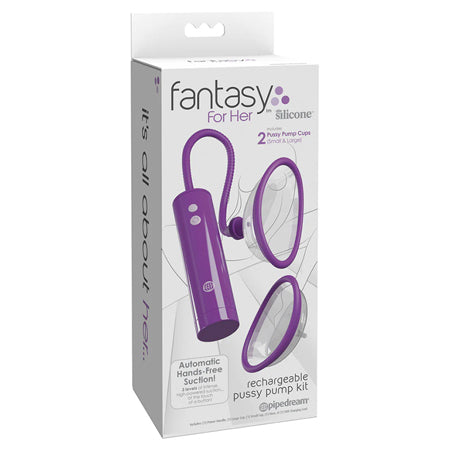 Fantasy For Her Rechargeable Pussy Pump Kit Silicone - Pinkfoxxx