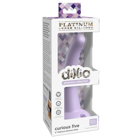 Dillio Platinum Collection Curious Five 5 in. Silicone Dildo Purple - Pinkfoxxx