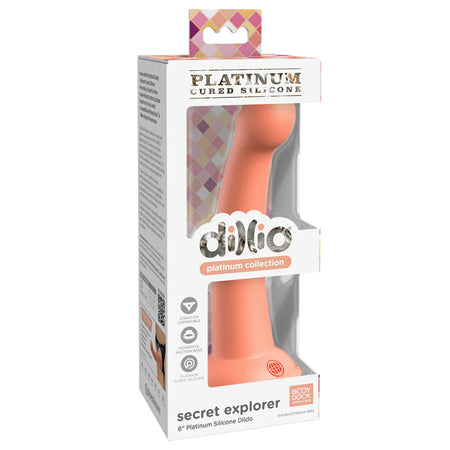 Dillio Platinum Collection Secret Explorer 6 in. Silicone Dildo Peach - Pinkfoxxx