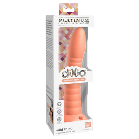 Dillio Platinum Collection Wild Thing 7 in. Silicone Dildo Peach - Pinkfoxxx