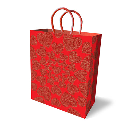 Glitter Hearts Holiday Gift Bag - Pinkfoxxx