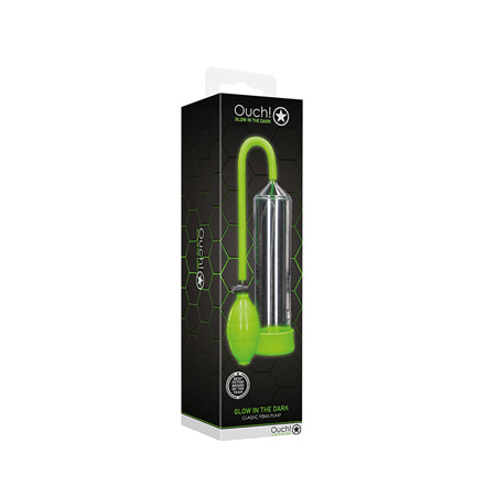 Ouch! Glow in the Dark Classic Penis Pump Neon Green - Pinkfoxxx