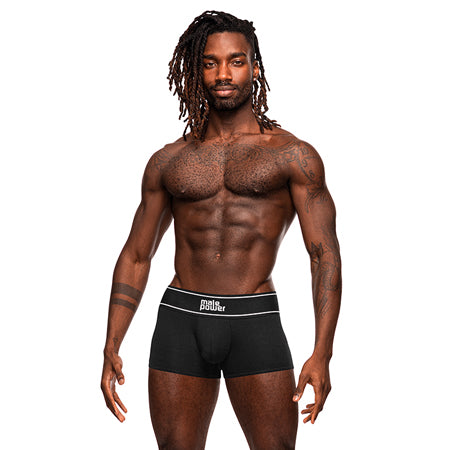 Male Power Modal Rib Pouch Short Black S - Pinkfoxxx