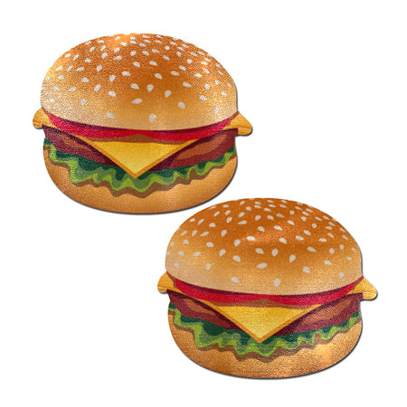 Pastease Burger: Delicious Cheeseburger Nipple Pasties - Pinkfoxxx