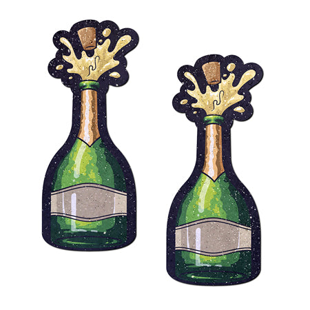 Pastease Champagne Bottle Sparkling Nipple Pasties Erupting Bubbly - Pinkfoxxx