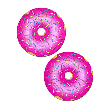 Pastease Donut: Donut with Pink Frosting and Rainbow Sprinkles Nipple Pasties - Pinkfoxxx