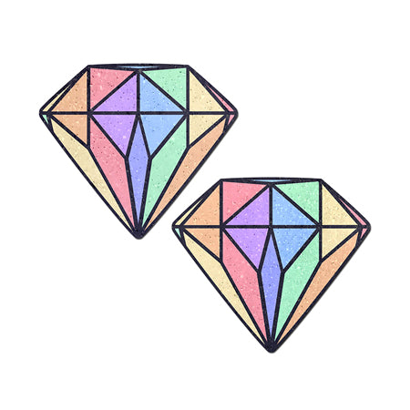 Pastease Gem: Pastel Rainbow Diamond Nipple Pasties - Pinkfoxxx