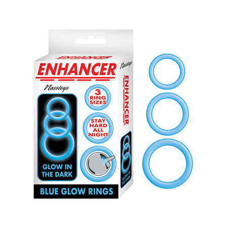 Enhancer Blue Glow Rings Set of 3 - Pinkfoxxx