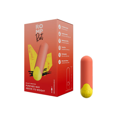 ROMP Riot Rechargeable Bullet Vibrator Light Orange - Pinkfoxxx