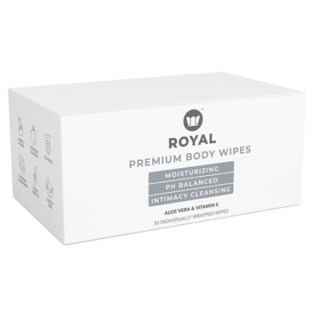 Royal Condom Intimacy Cleansing Wipes Box 30 Count - Pinkfoxxx