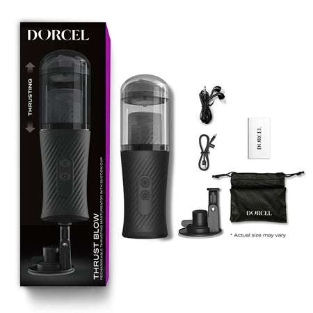 Dorcel Thrust Blow Rechargeable Thrusting Vaginal Masturbator with Removeable Suction Cup - Pinkfoxxx