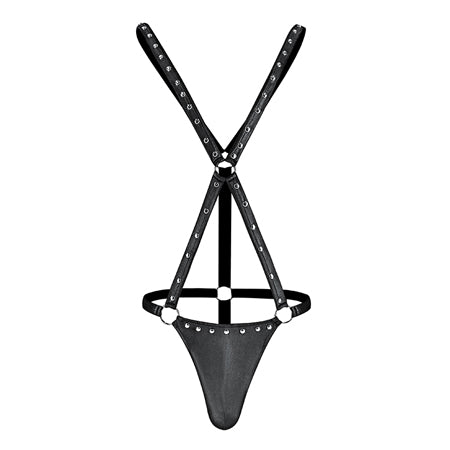 Male Power Fetish Warrior Criss-Cross Body Harness Black L/XL - Pinkfoxxx