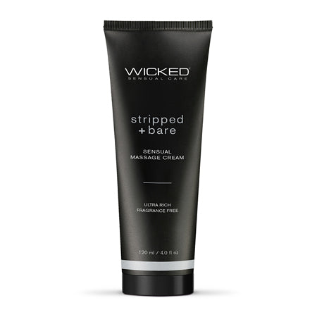 Wicked Stripped + Bare Unscented Sensual Massage Cream 4 oz. - Pinkfoxxx