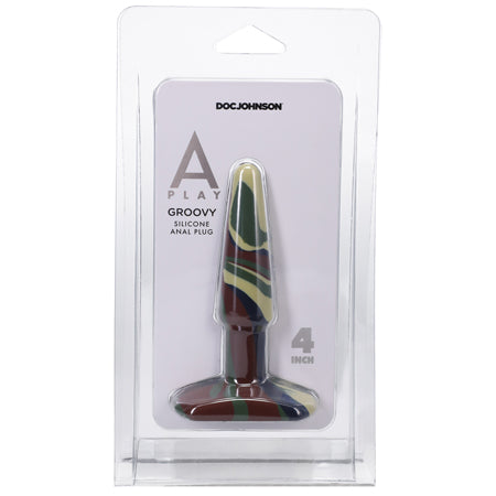 A-Play Groovy 4 in. Silicone Anal Plug Camouflage