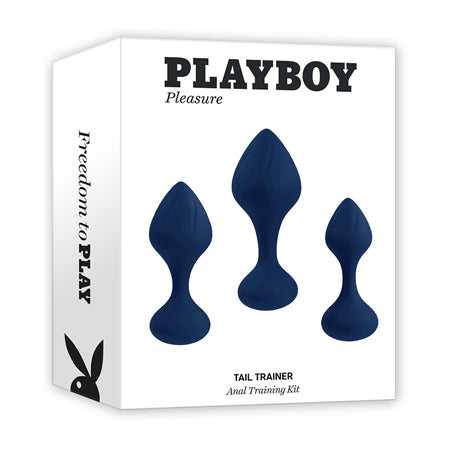 Playboy Tail Trainer 3-Piece Silicone Anal Training Kit Navy - Pinkfoxxx