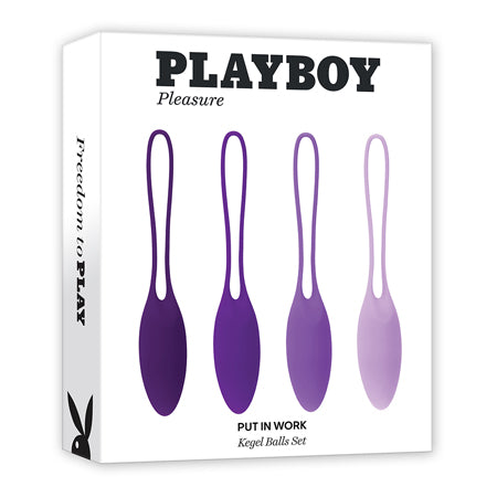 Playboy Put In Work 4-Piece Silicone Kegel Balls Set Acai Ombre - Pinkfoxxx