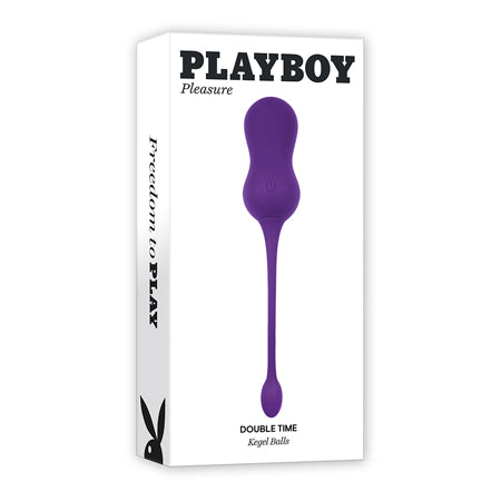 Playboy Double Time Rechargeable Remote Controlled Vibrating Silicone Dual Kegel Balls Acai - Pinkfoxxx