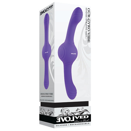 Evolved Our Gyro Vibe Rechargeable Dual Ended Gyrating Silicone Vibrator Purple - Pinkfoxxx