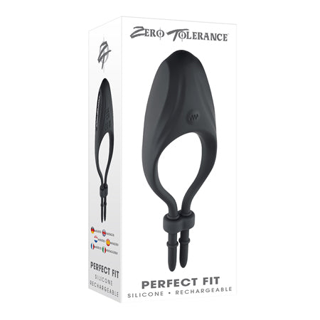 Zero Tolerance Perfect Fit Rechargeable Vibrating Silicone Lasso Cockring Black - Pinkfoxxx