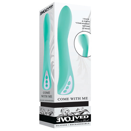 Evolved Come With Me Rechargeable 'Come Hither' Silicone Vibrator Green - Pinkfoxxx