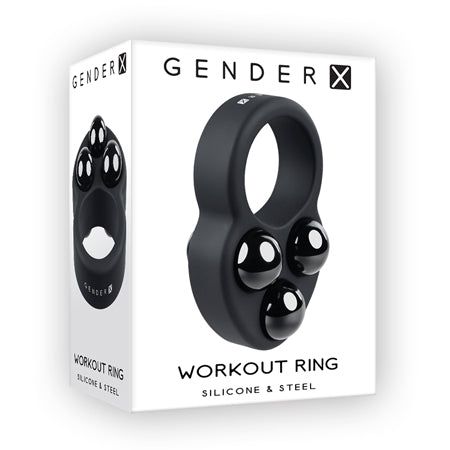 Gender X Workout Ring Weighted Silicone Training Cockring Black - Pinkfoxxx