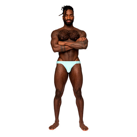 Male Power Easy Breezy Thong Sleeve Aqua S/M - Pinkfoxxx