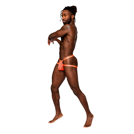 Male Power Rude Awakening Ring Jock Neon Orange S/M - Pinkfoxxx