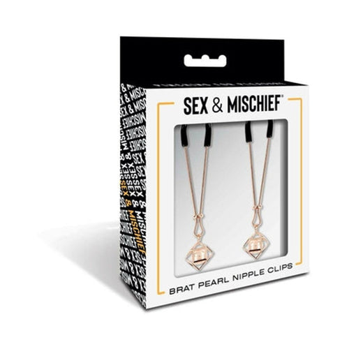 Sportsheets Sex & Mischief Brat Pearl Nipple Jewelry - Pinkfoxxx