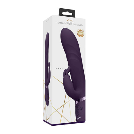 VIVE NARI RECHARGEABLE SILICONE G-SPOT RABBIT VIBRATOR WITH ROTATING BEADS