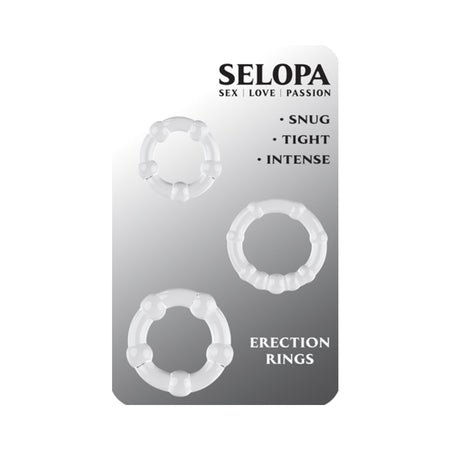 Selopa Erection Rings Cock Ring Set Clear - Pinkfoxxx