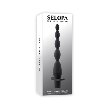 Selopa Vibrating Butt Beads Rechargeable Anal Silicone Black - Pinkfoxxx