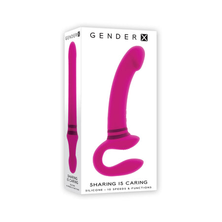 Gender X Sharing Is Caring Rechargeable Silicone Dual-Ended Vibrator Pink - Pinkfoxxx