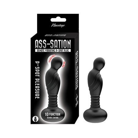 Ass-Sation Remote Vibrating P-Spot Plug Black - Pinkfoxxx