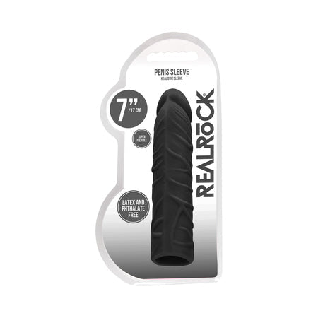 RealRock Skin Penis Extender Sleeve Black