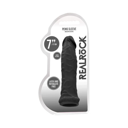 RealRock Skin Penis Extender Sleeve Black