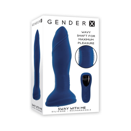 Gender X Sway With Me Rechargeable Plug With Remote Silicone Blue - Pinkfoxxx