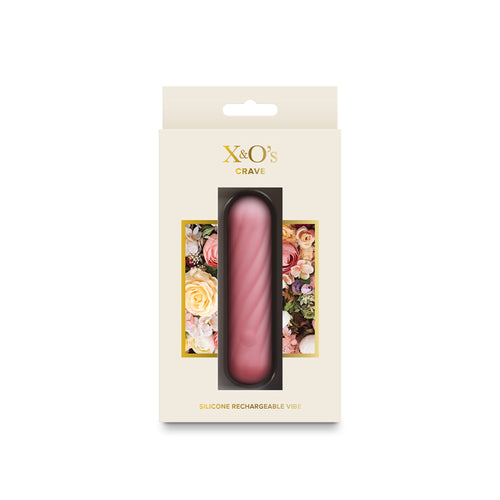 X & O'S CRAVE LIGHT PINK SILICONE RECHARGEABLE VIBE - NSN032134