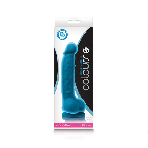 COLOURS DUAL DENSITY 5IN DILDO BLUE - NSN040317