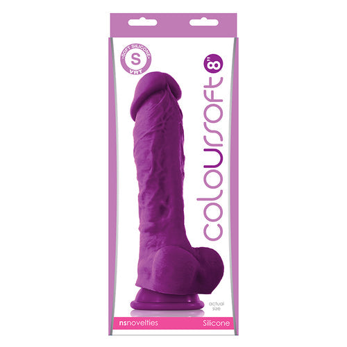 COLOURSOFT 8IN SOFT DILDO PURPLE - NSN041035