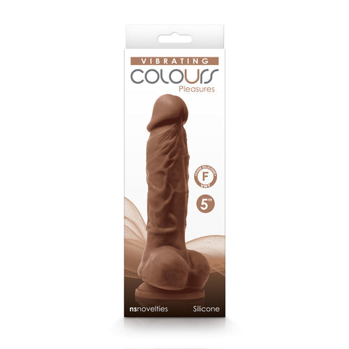 COLOURS PLEASURES VIBRATING 5 DILDO BROWN " - NSN040222