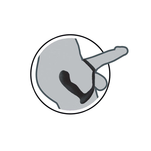 BUTTS UP PROSTATE MASSAGER W/ SCROTUM & COCK RING BLACK