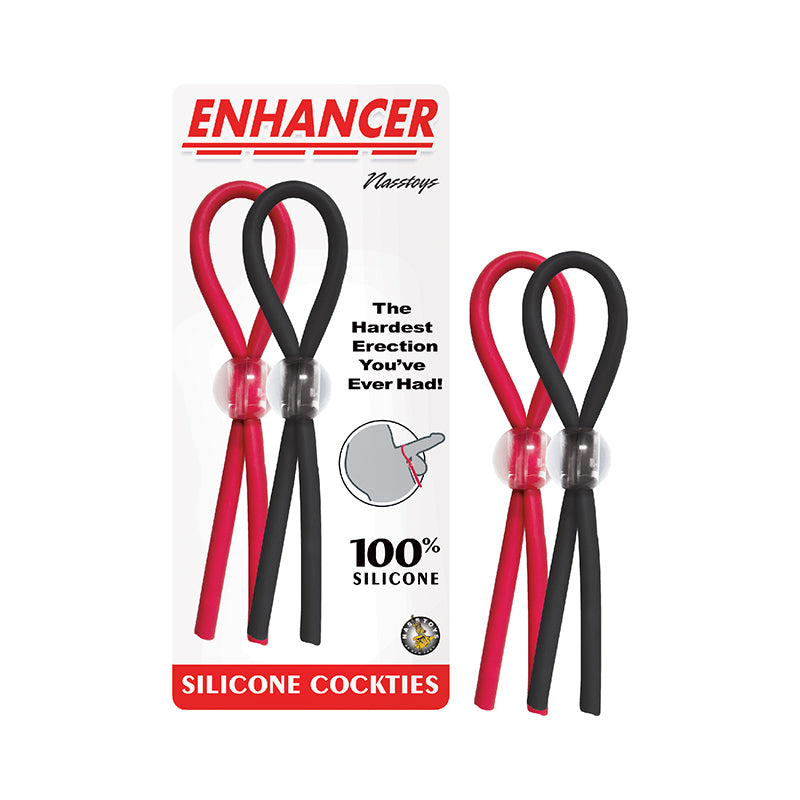 Nasstoys Enhancer Silicone Cockties Red & Black-Pinkfoxxx