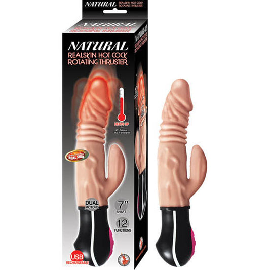 Natural Realskin Hot Cock Rotating Thruster Flesh-Pinkfoxxx