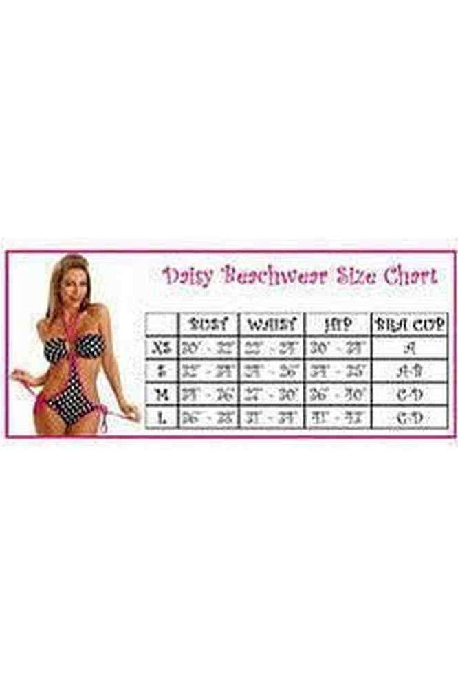 Nautical Lace Trimmed Pucker Back Bikini