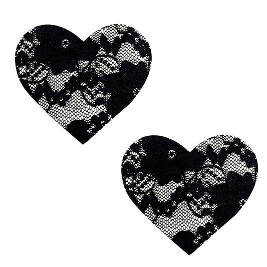 Neva Nude Pasty Heart Lace Black-Pinkfoxxx
