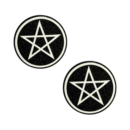 Neva Nude Pasty Wicca Black Glitter-Pinkfoxxx