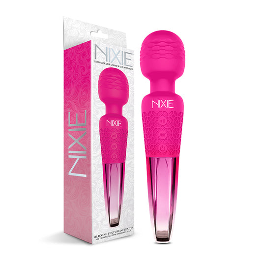 Nixie Rechargeable Wand Massager Pink Ombre Metallic-Pinkfoxxx